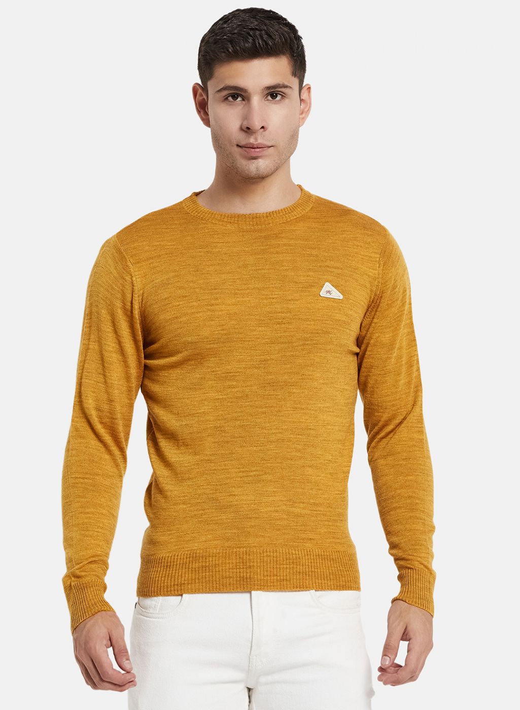 Men Yellow Solid Pullover