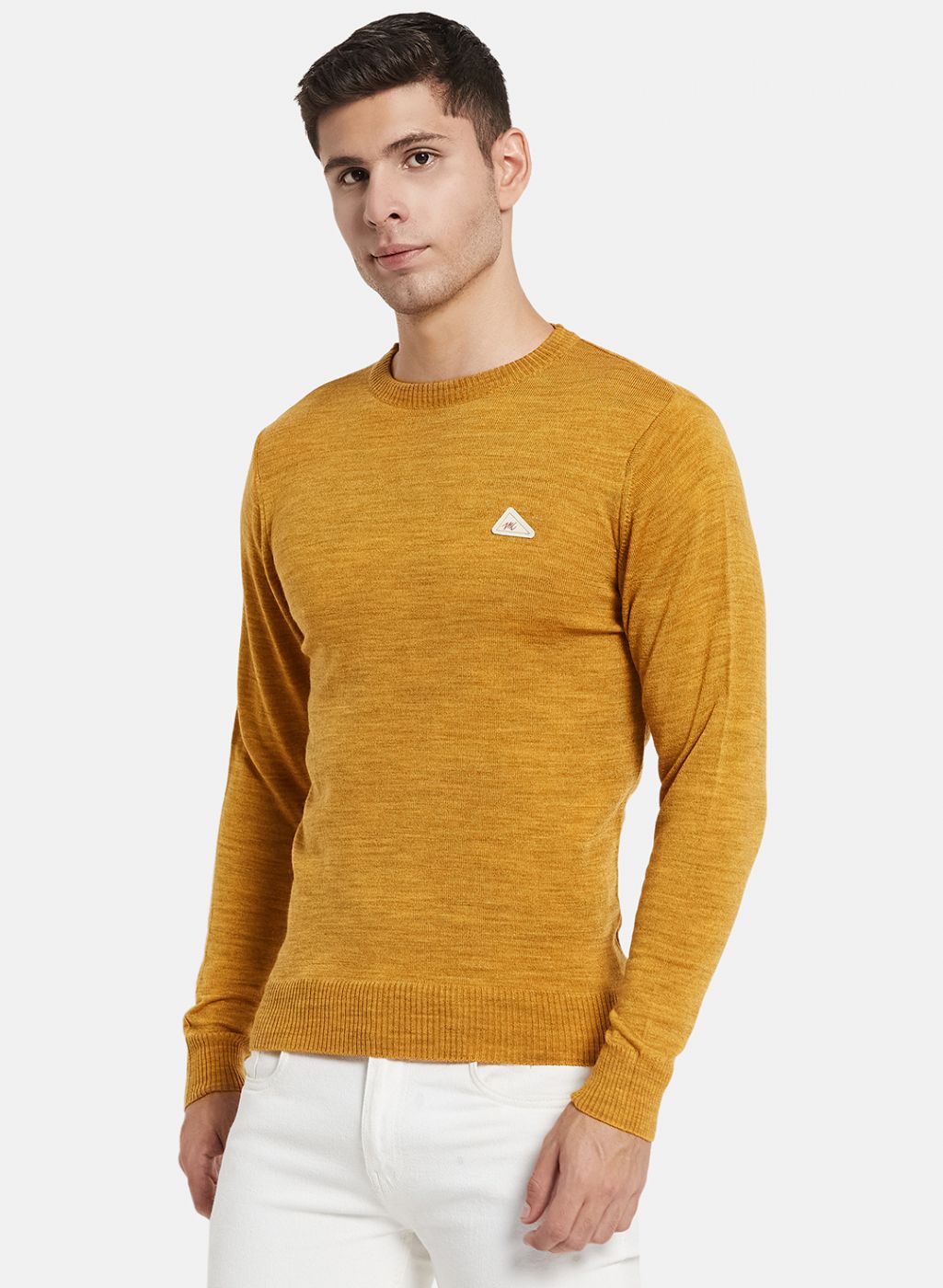 Men Yellow Solid Pullover