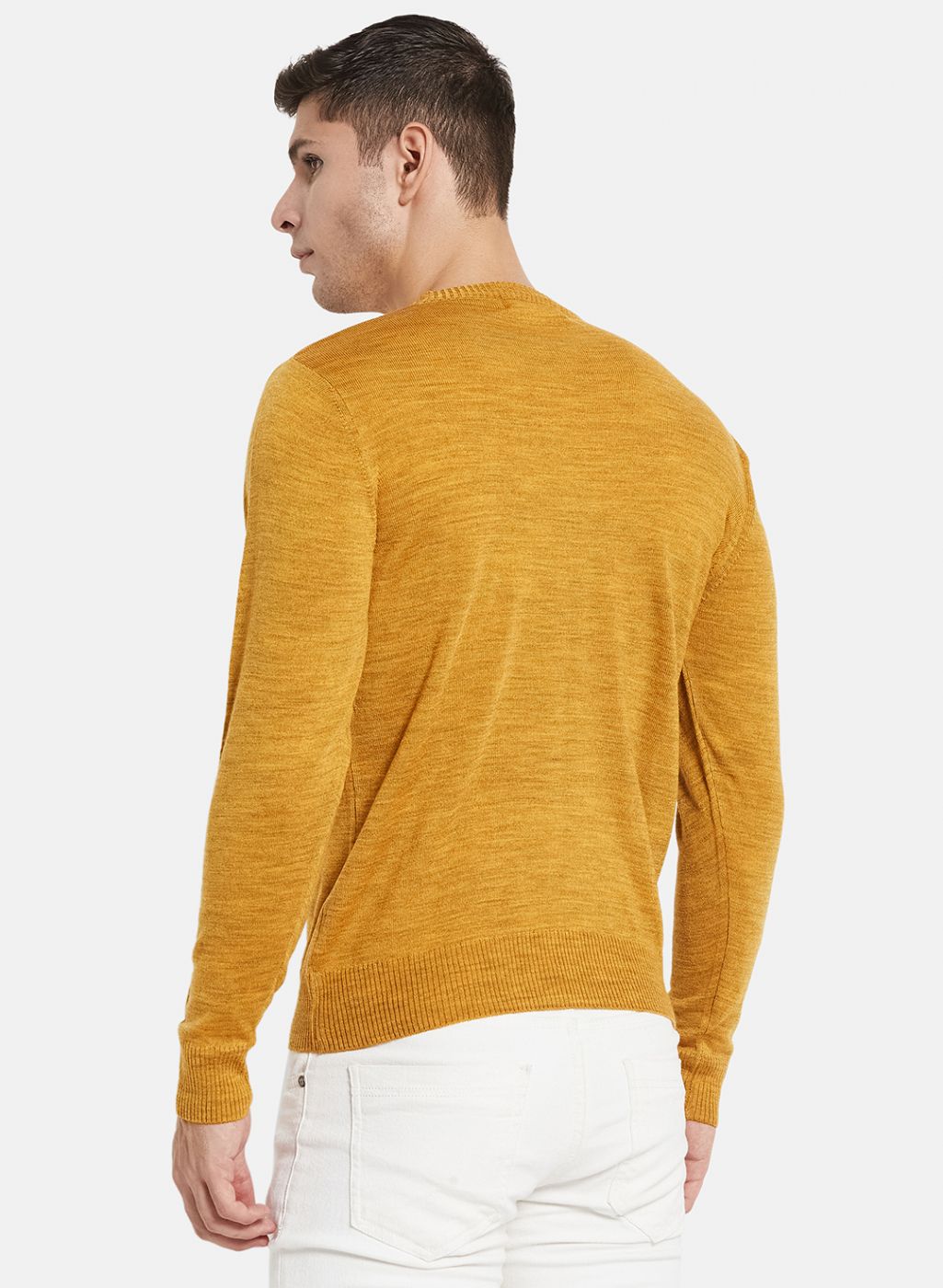 Men Yellow Solid Pullover