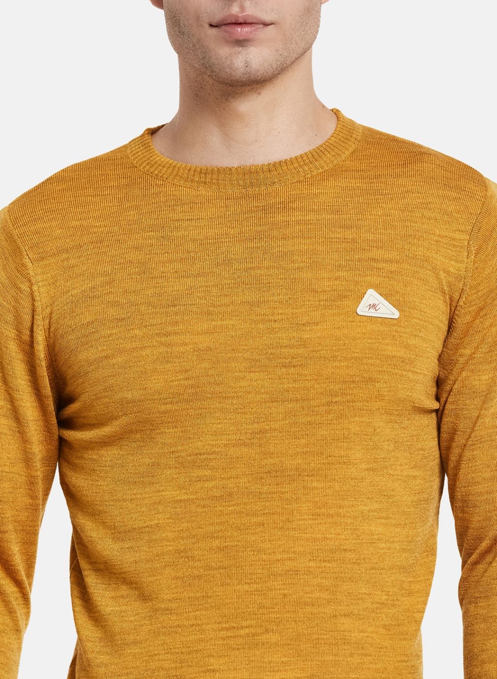 Men Yellow Solid Pullover