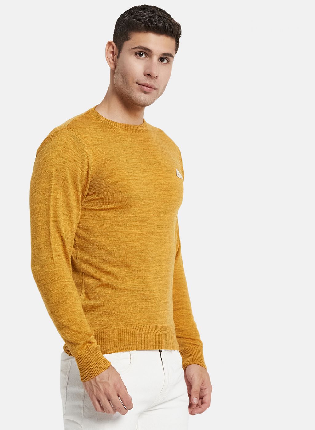 Men Yellow Solid Pullover