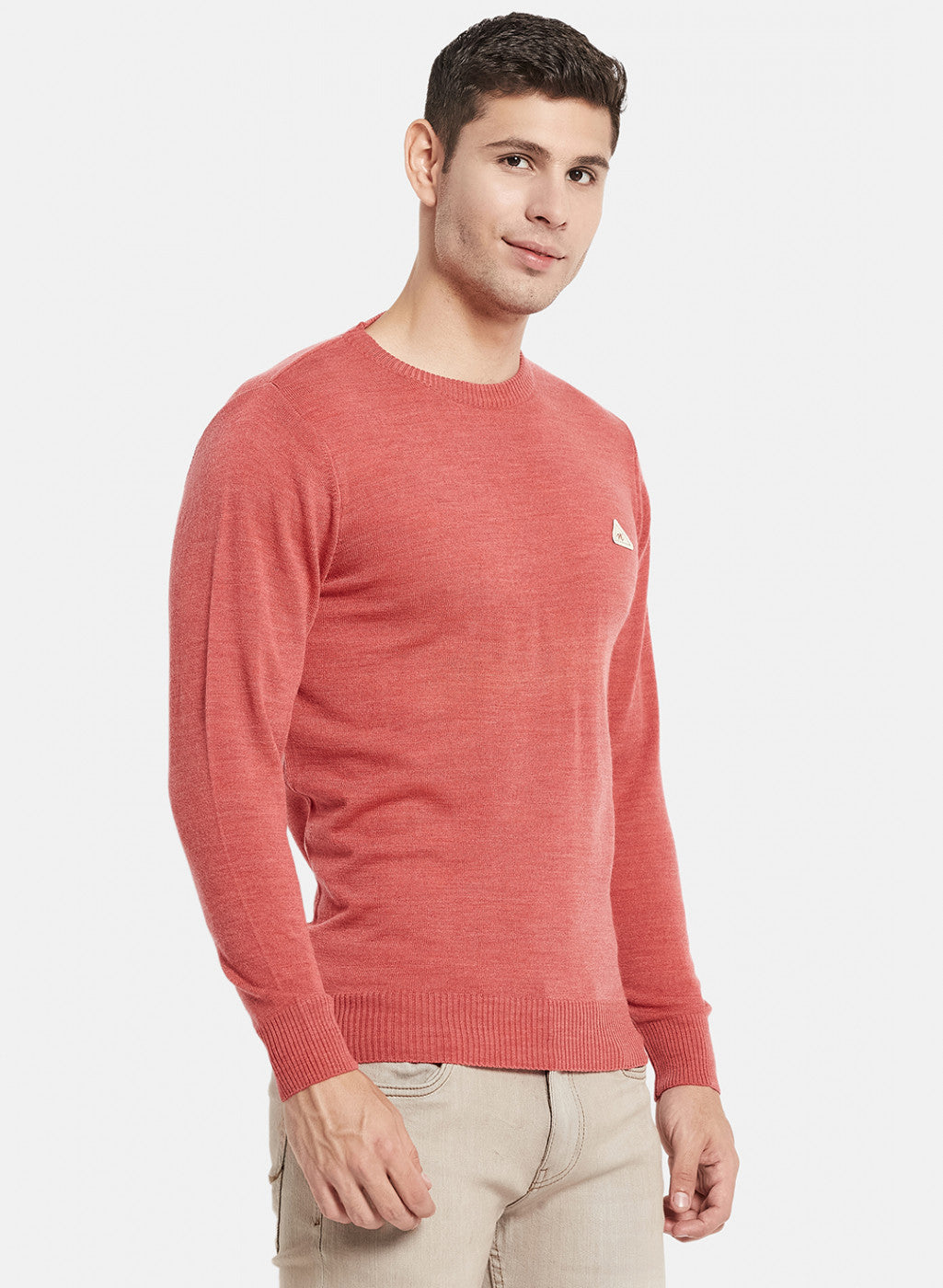 Men Red Solid Pullover