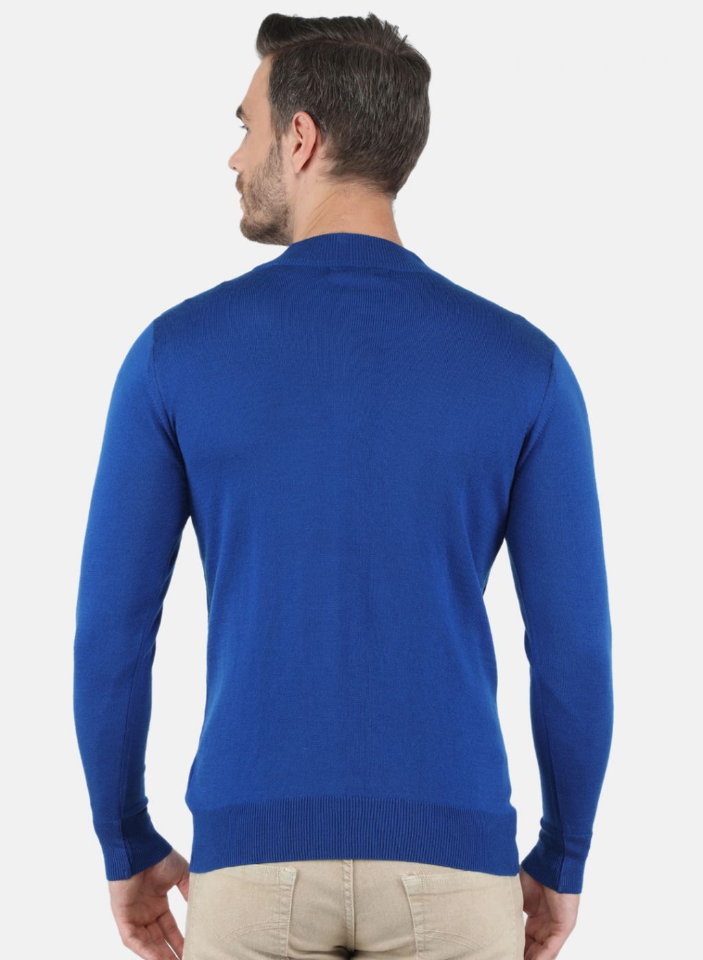 Men Blue Solid Pullover