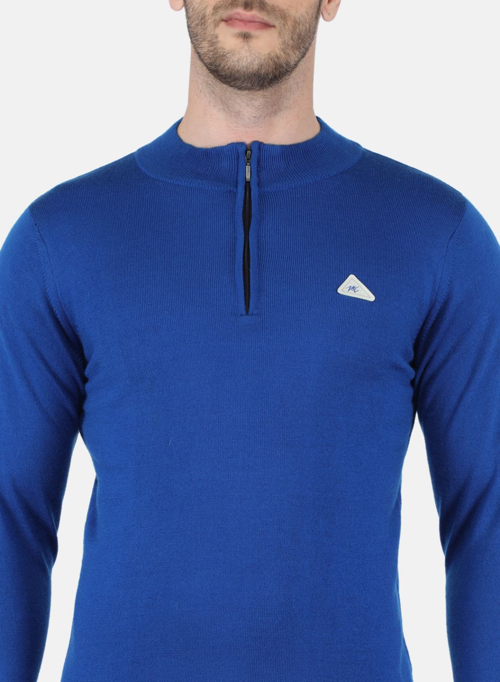 Men Blue Solid Pullover