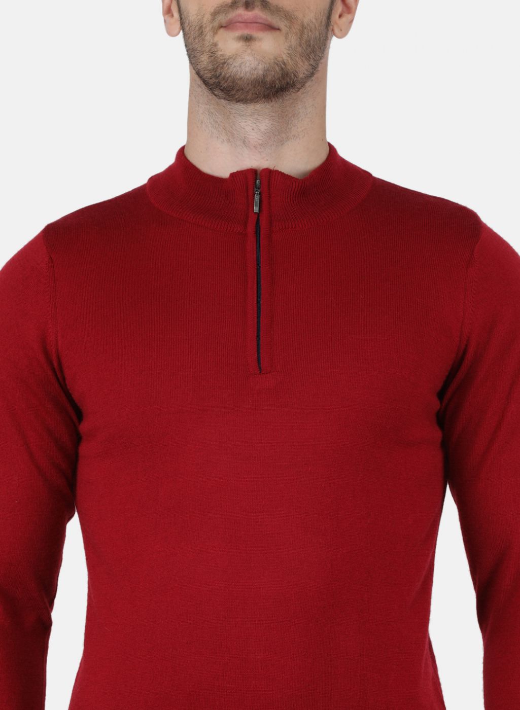 Men Maroon Solid Pullover