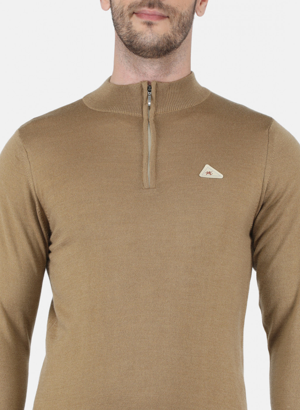 Men Brown Solid Pullover