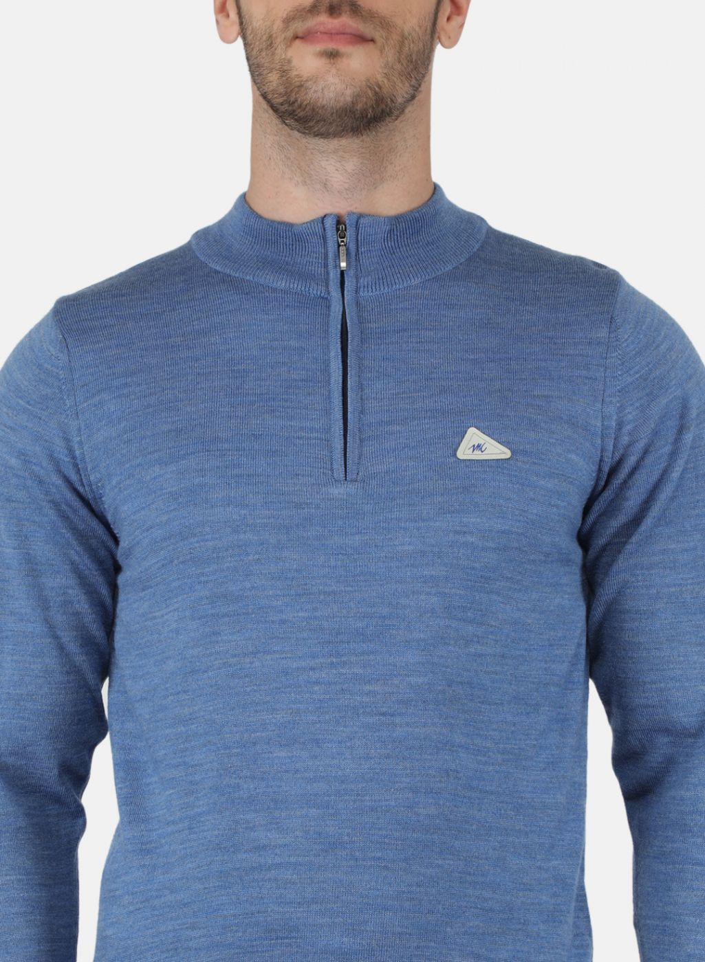 Men Blue Solid Pullover