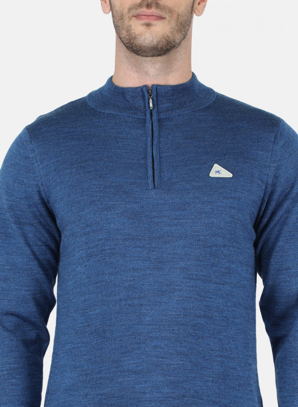 Men Blue Solid Pullover