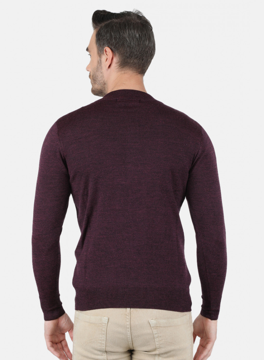 Men Purple Solid Pullover