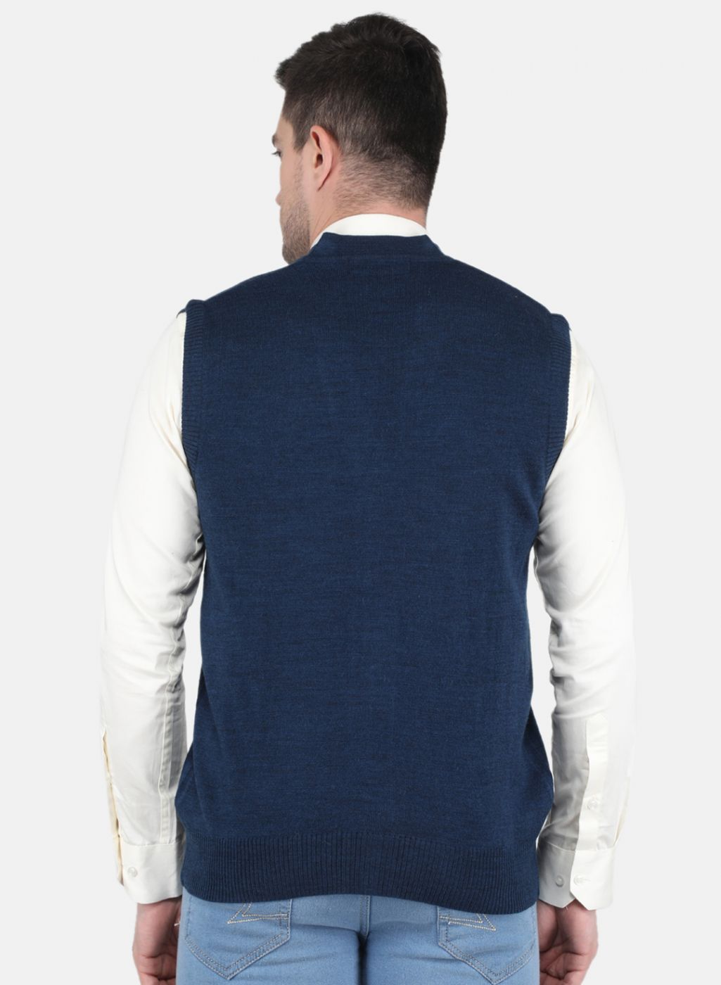 Men NAvy Blue Solid Cardigan