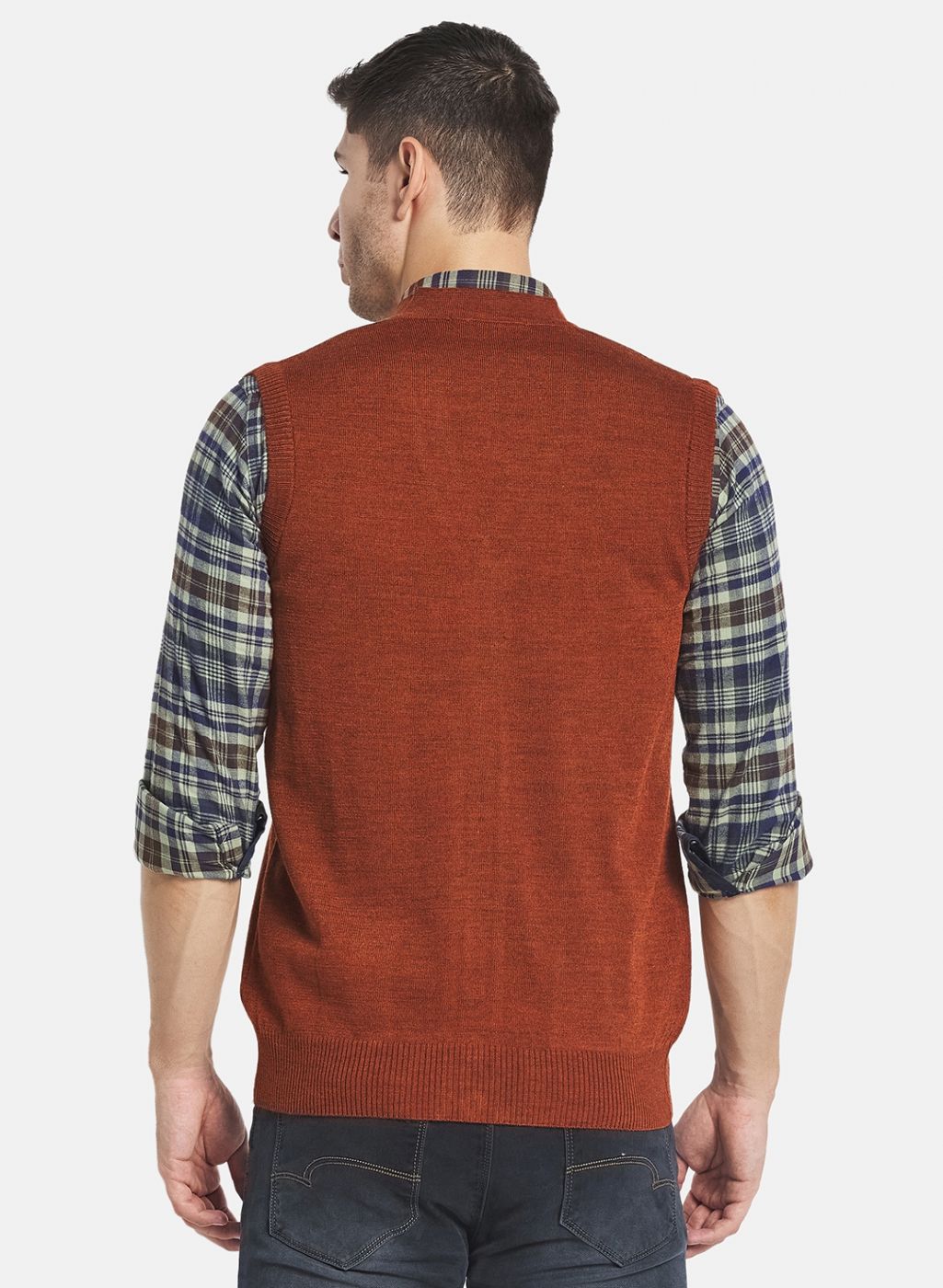 Men Brown Solid Cardigan