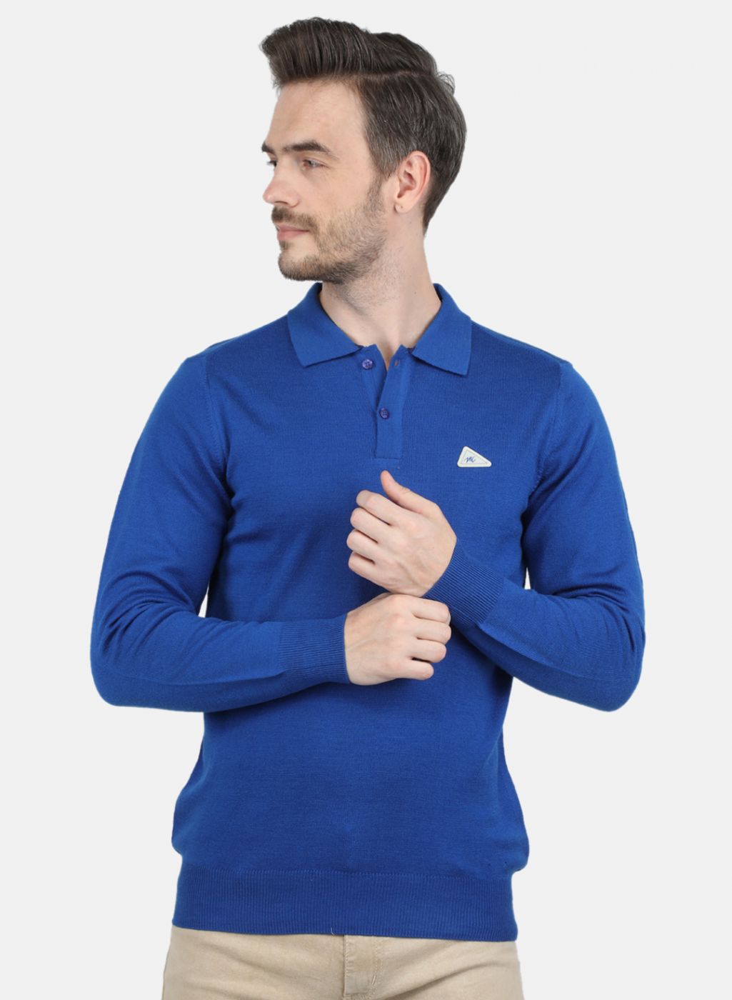 Men Blue Solid T-Shirt