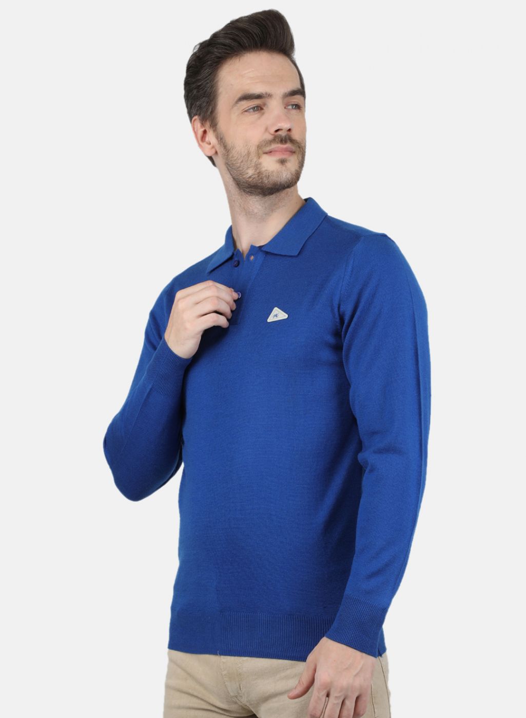 Men Blue Solid T-Shirt