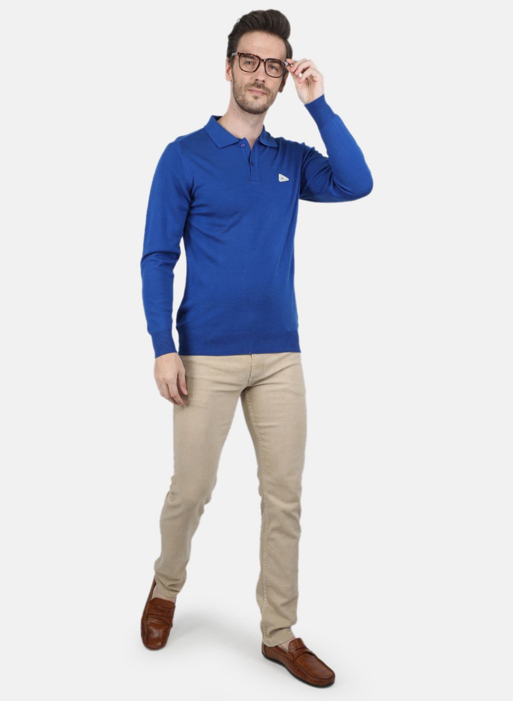 Men Blue Solid T-Shirt