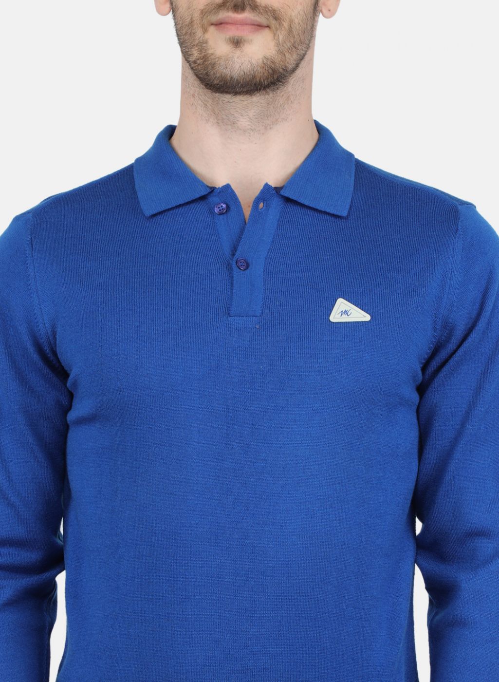 Men Blue Solid T-Shirt