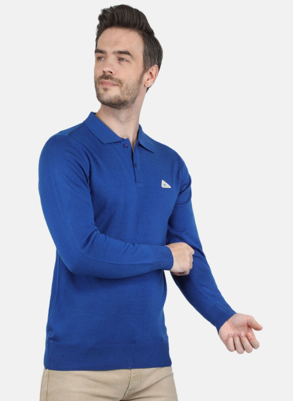 Men Blue Solid T-Shirt