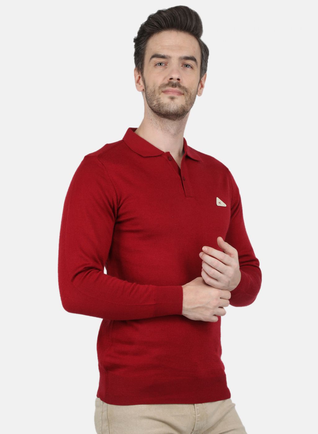 Men Maroon Solid T-Shirt