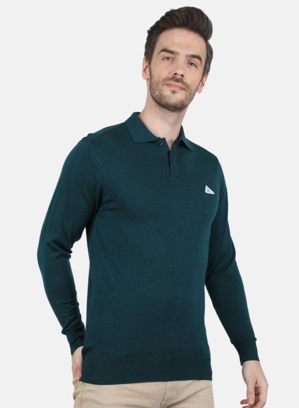 Men Green Solid T-Shirt