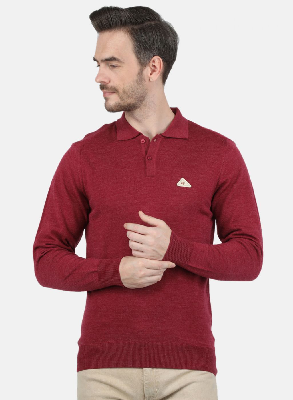 Men Red Solid T-Shirt