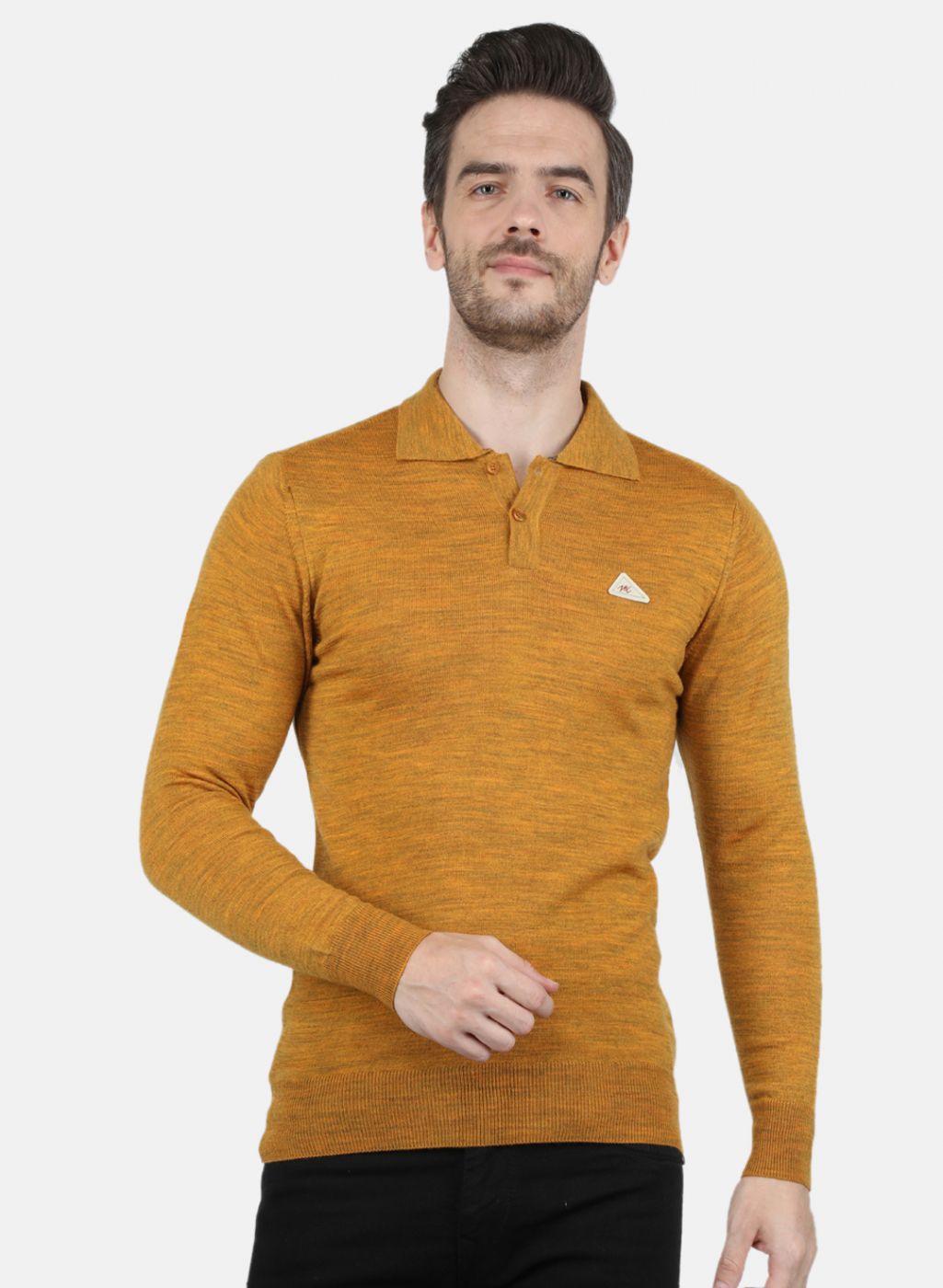 Men Yellow Solid T-Shirt