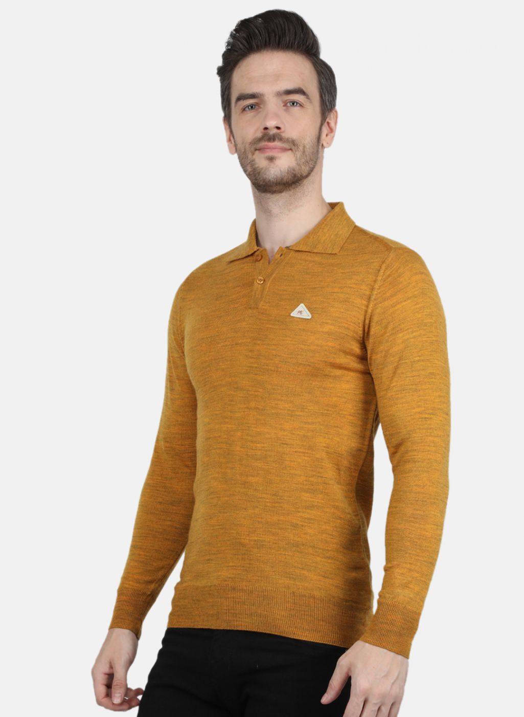 Men Yellow Solid T-Shirt