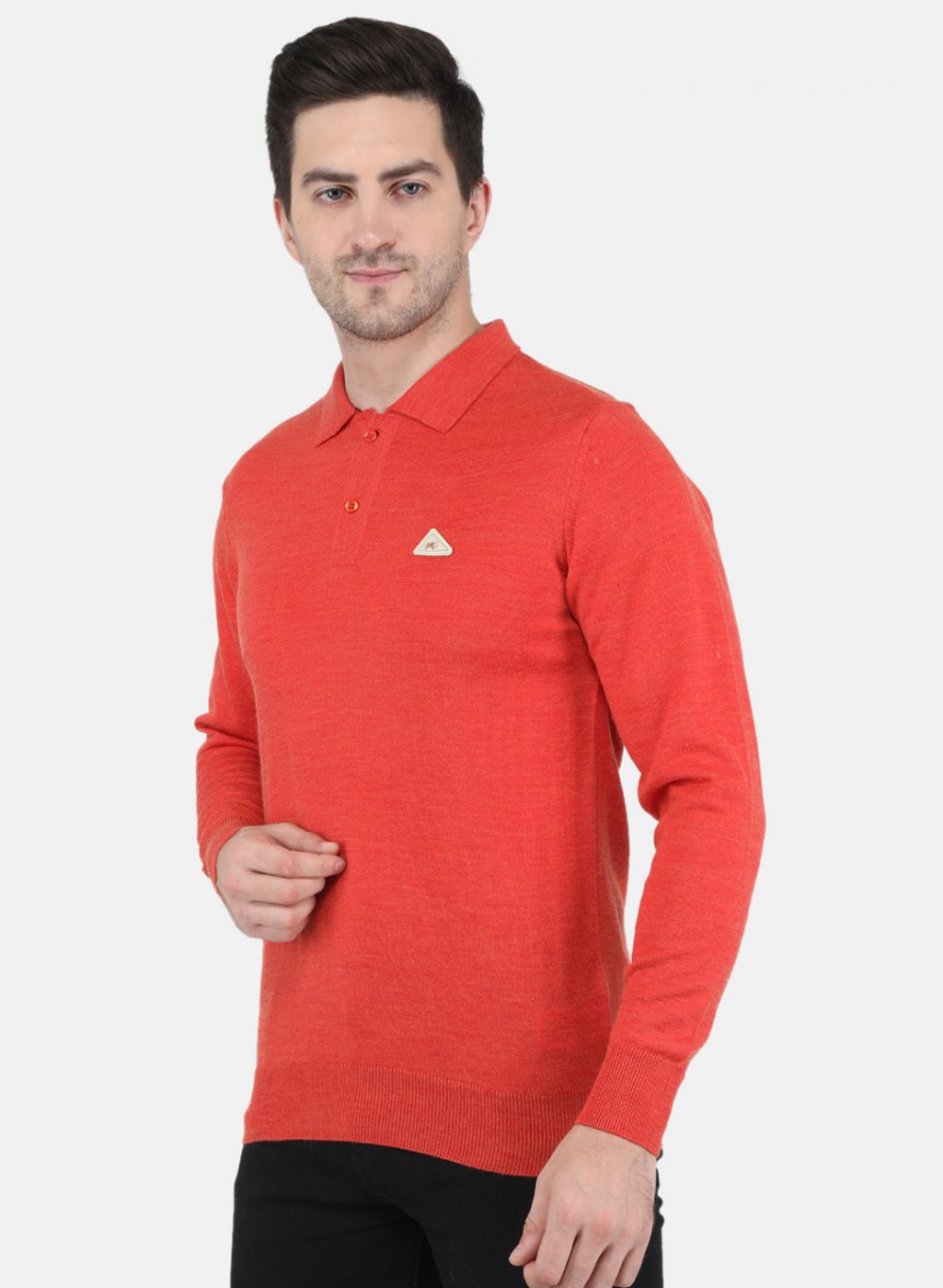 Men Orange Solid T-Shirt