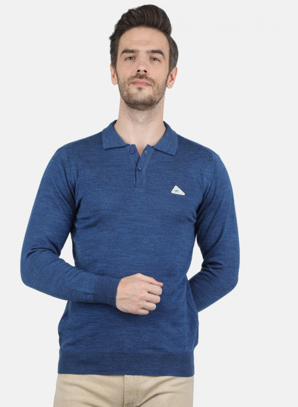 Men Blue Solid T-Shirt