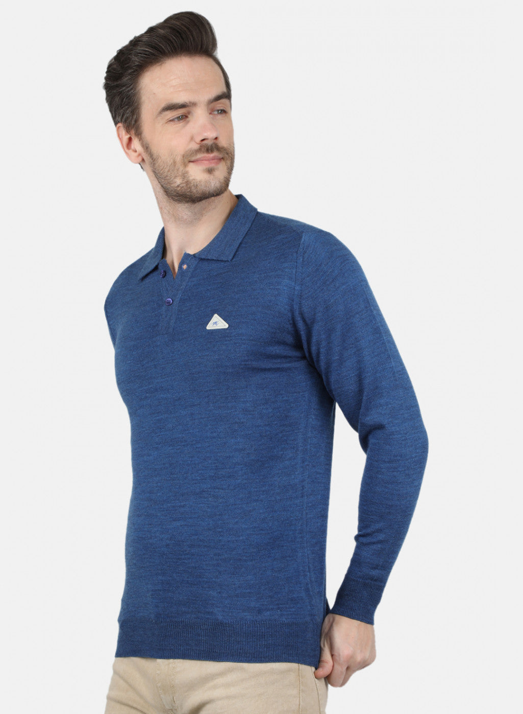 Men Blue Solid T-Shirt