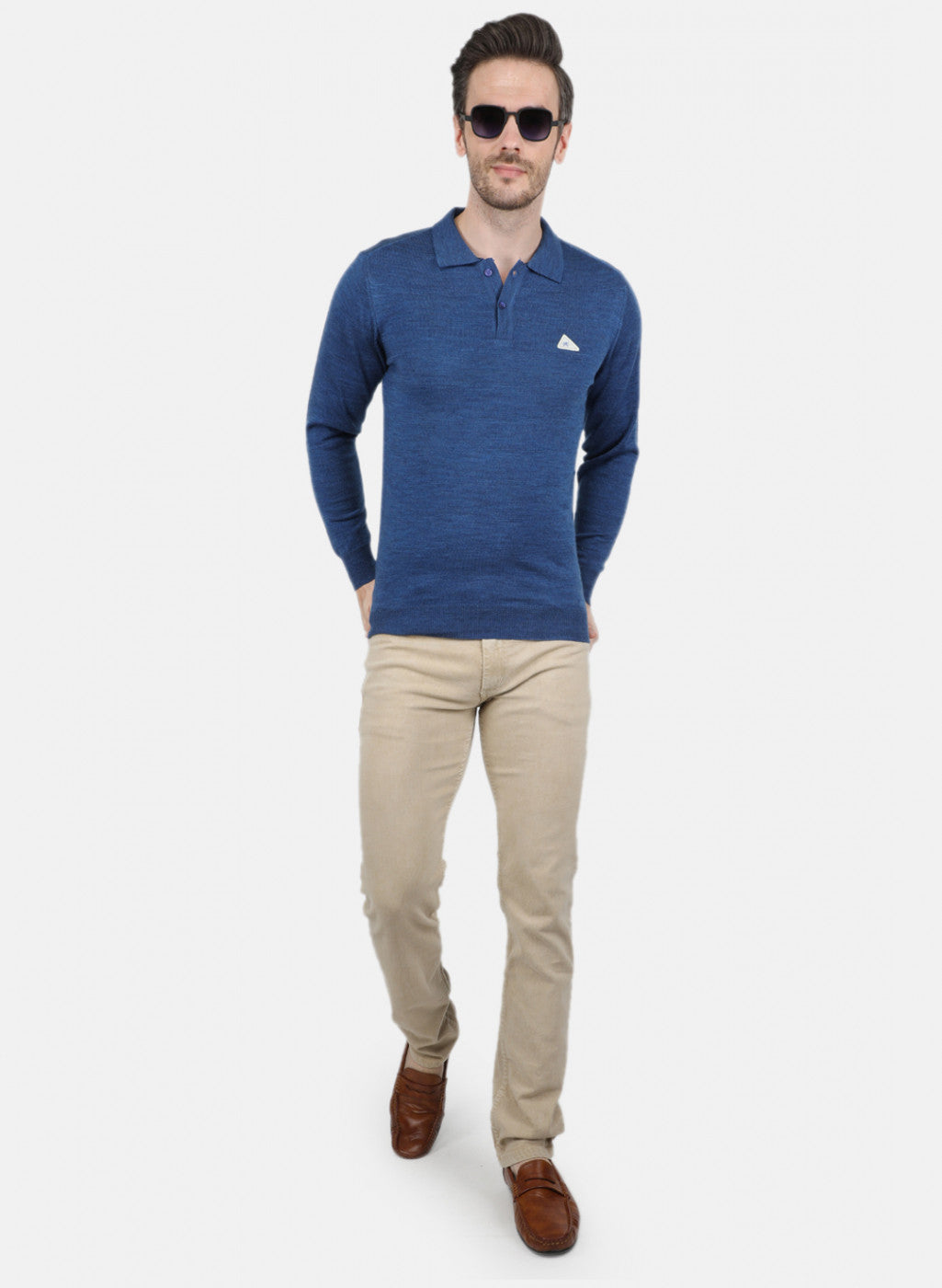 Men Blue Solid T-Shirt