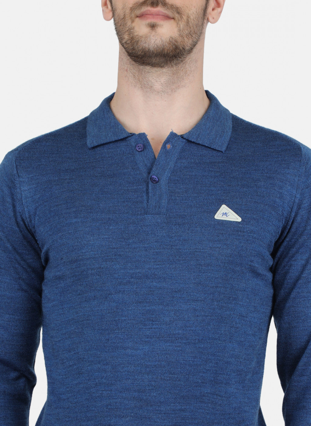 Men Blue Solid T-Shirt