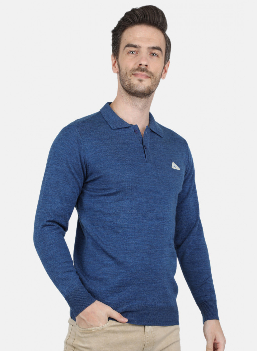 Men Blue Solid T-Shirt