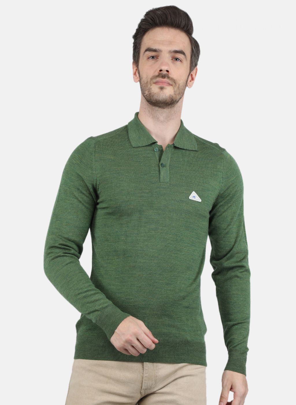 Men Olive Solid T-Shirt