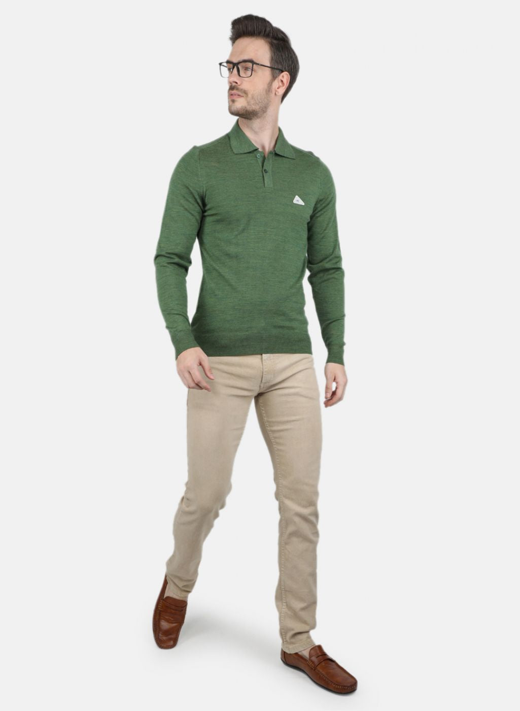 Men Olive Solid T-Shirt