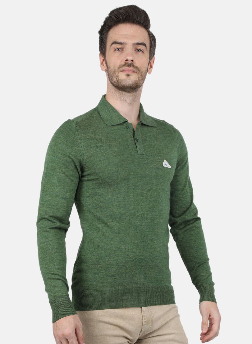 Men Olive Solid T-Shirt