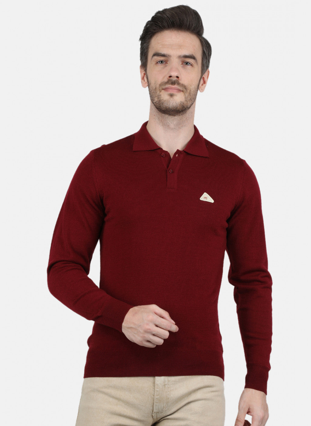 Men Maroon Solid T-Shirt