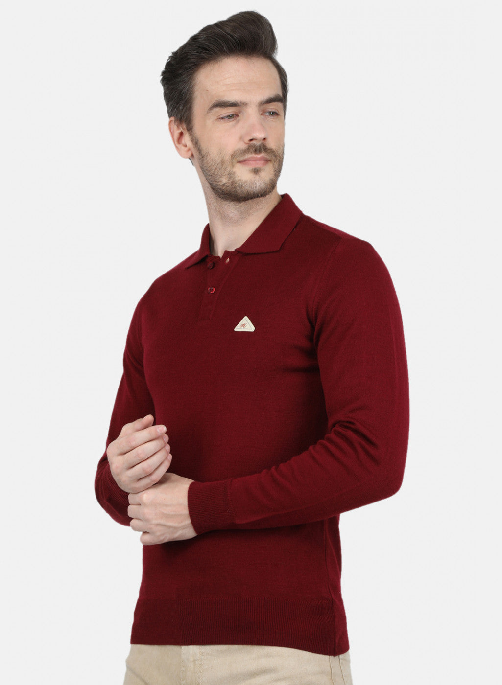 Men Maroon Solid T-Shirt