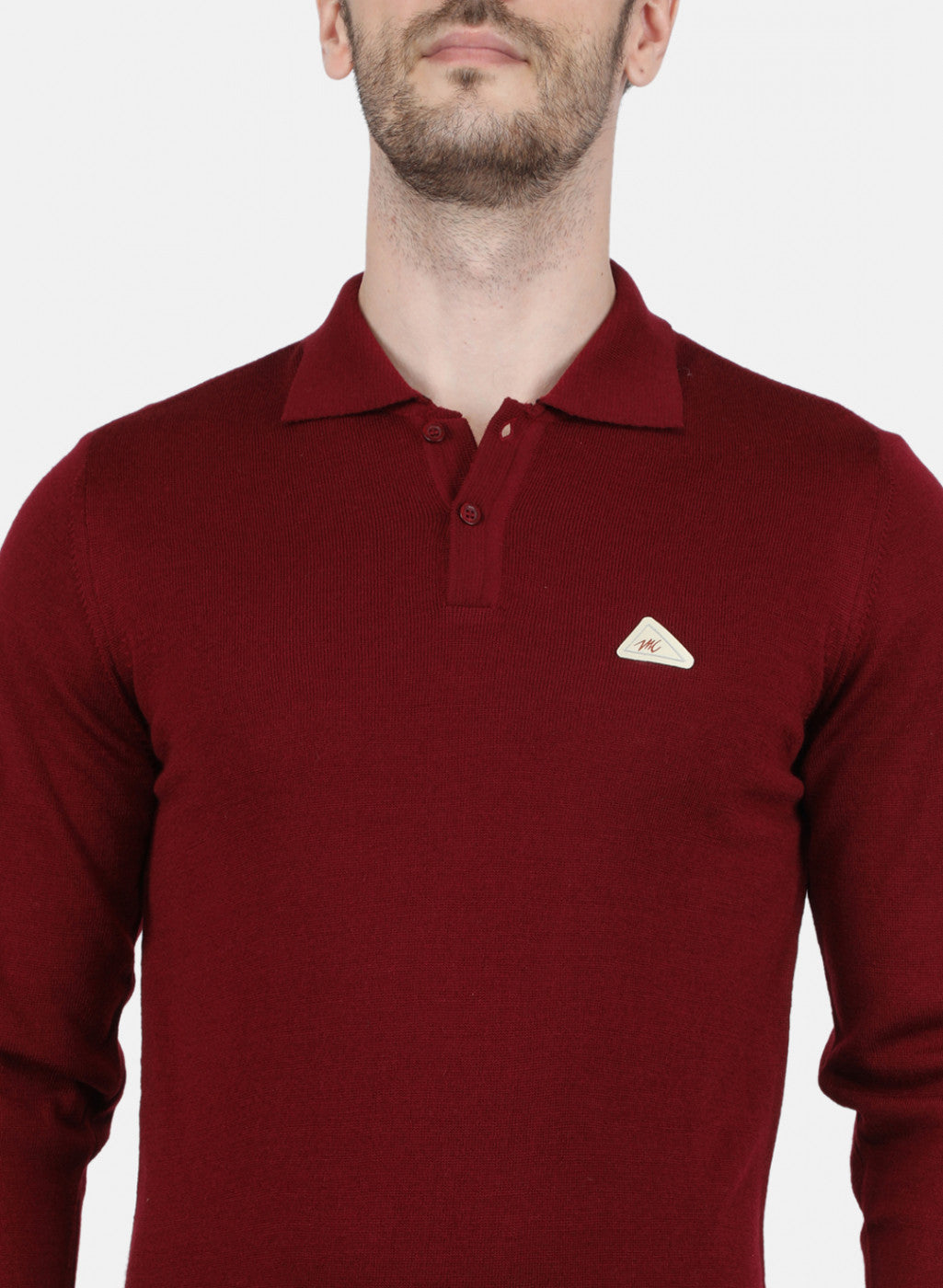 Men Maroon Solid T-Shirt