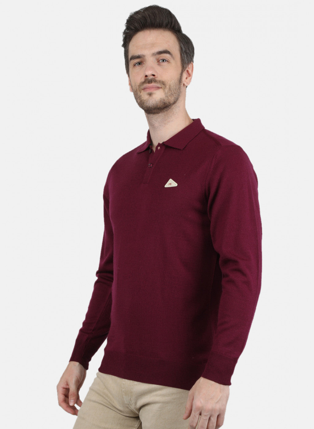 Men Maroon Solid T-Shirt