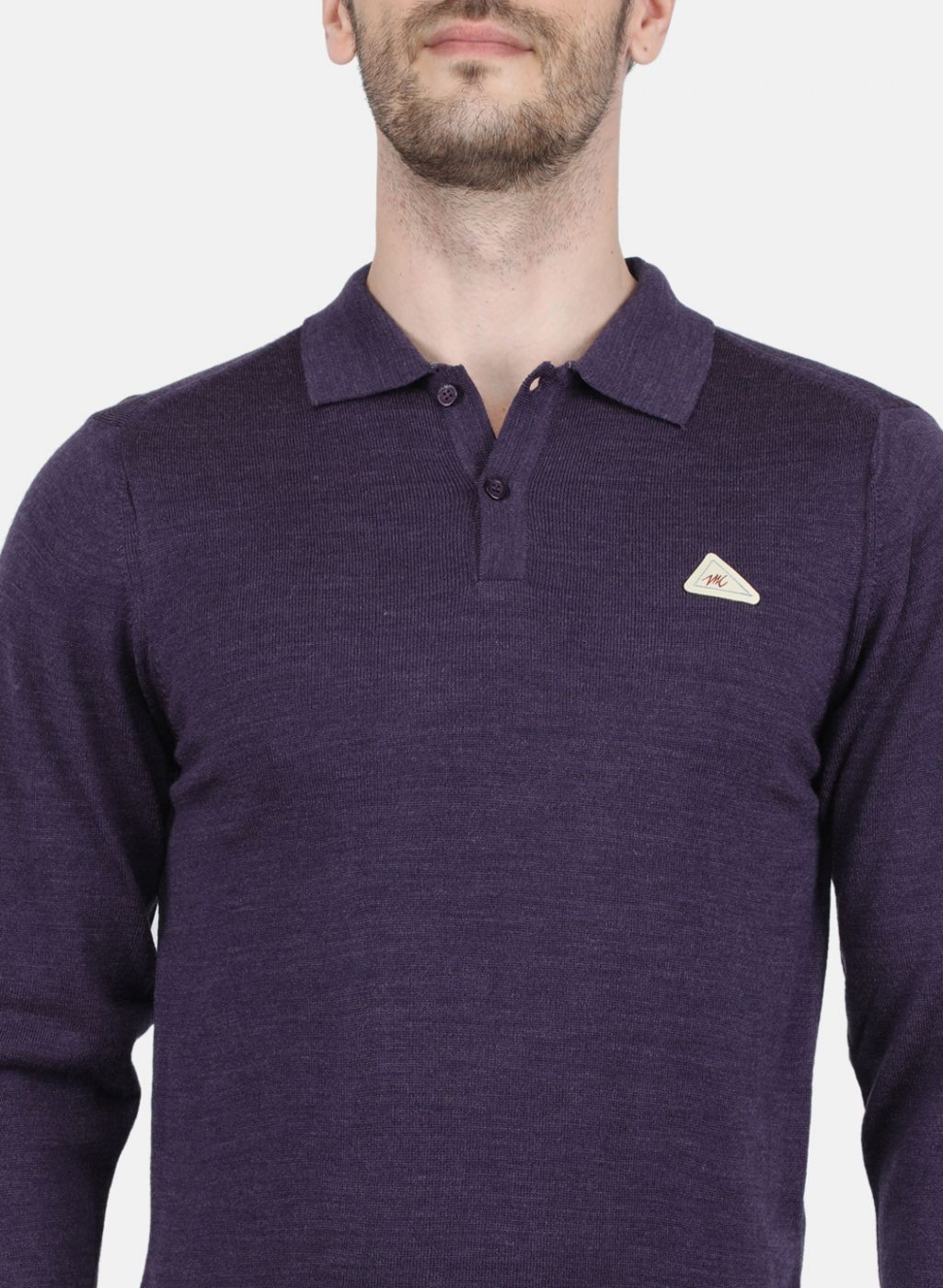 Men Purple Solid T-Shirt