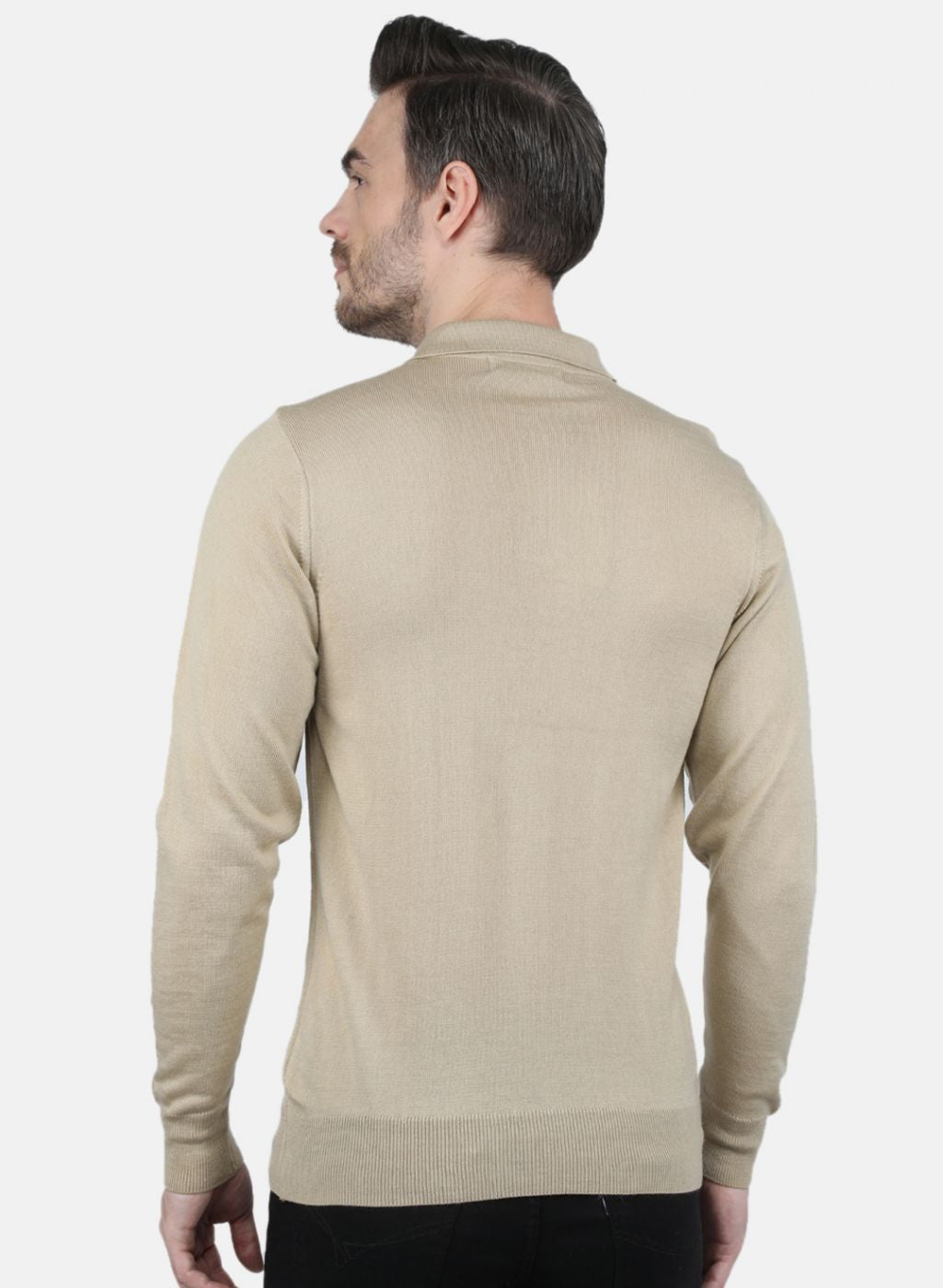 Men Beige Solid T-Shirt