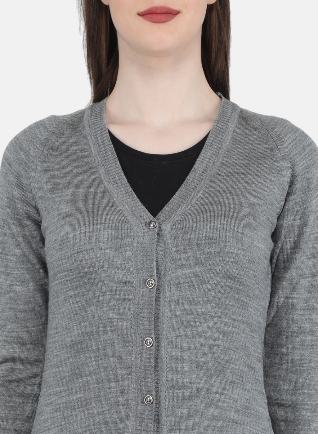 Women Grey Solid Cardigan