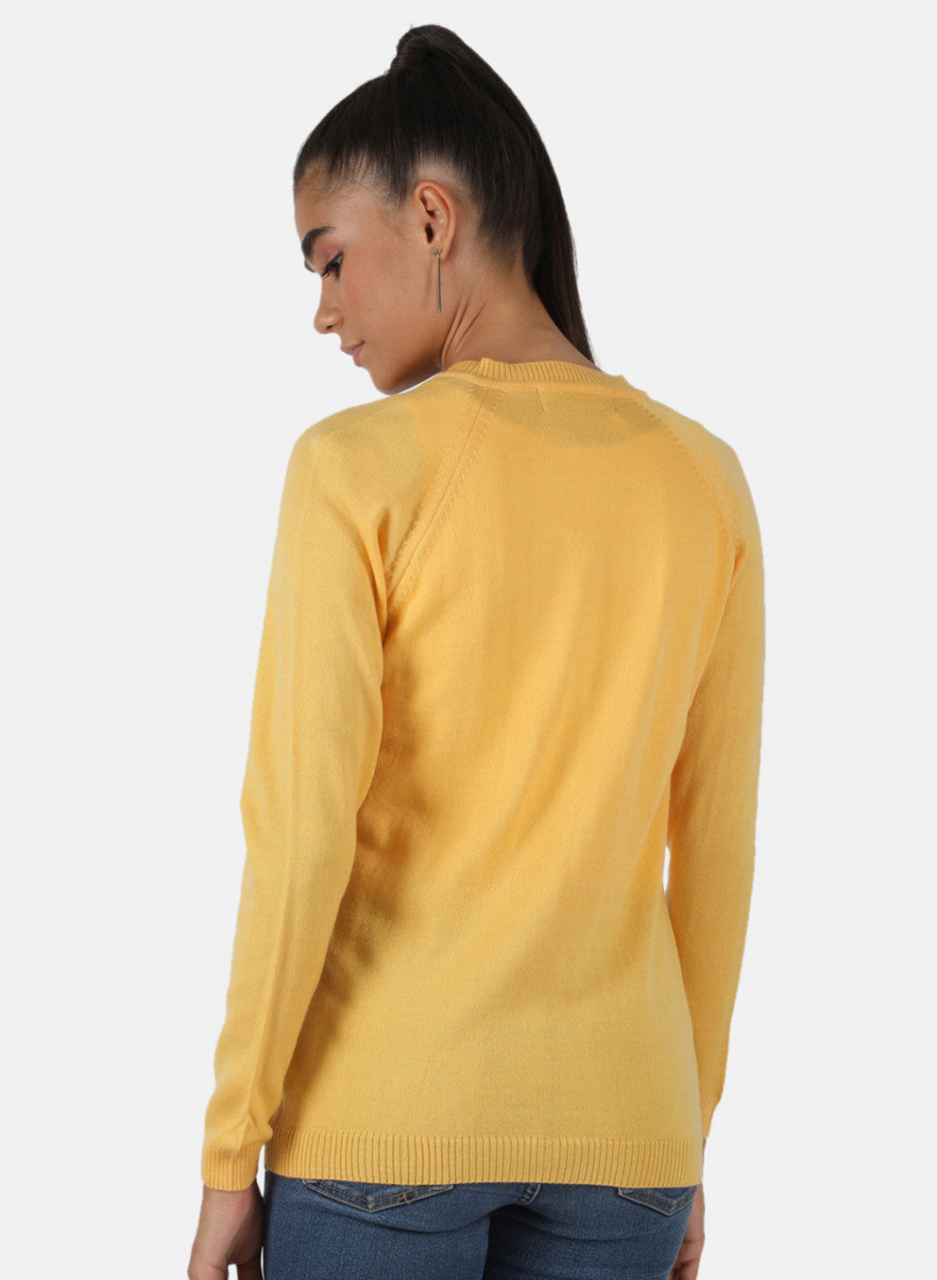 Women Yellow Solid Cardigan