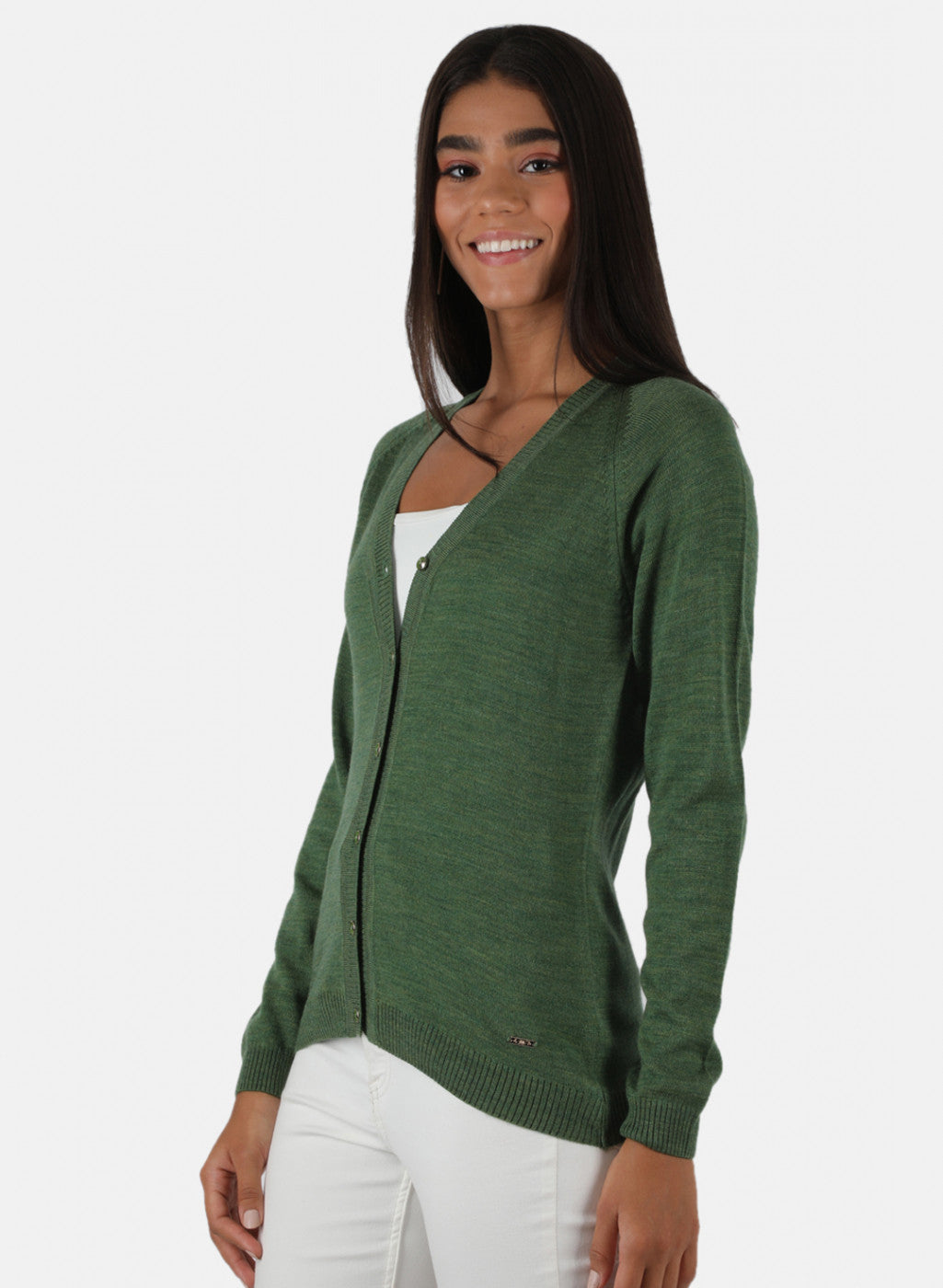 Women Olive Solid Cardigan