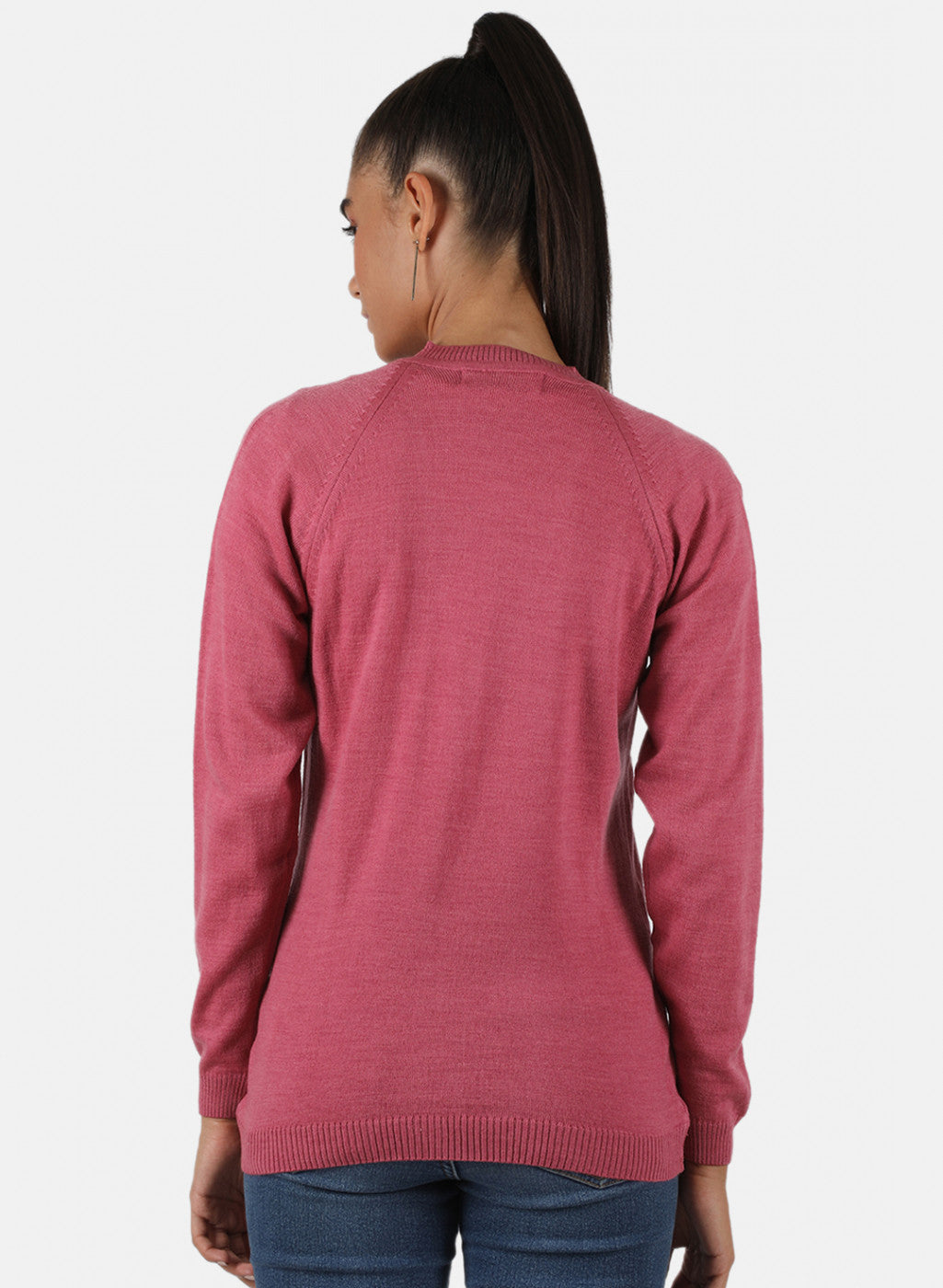 Women Pink Solid Cardigan