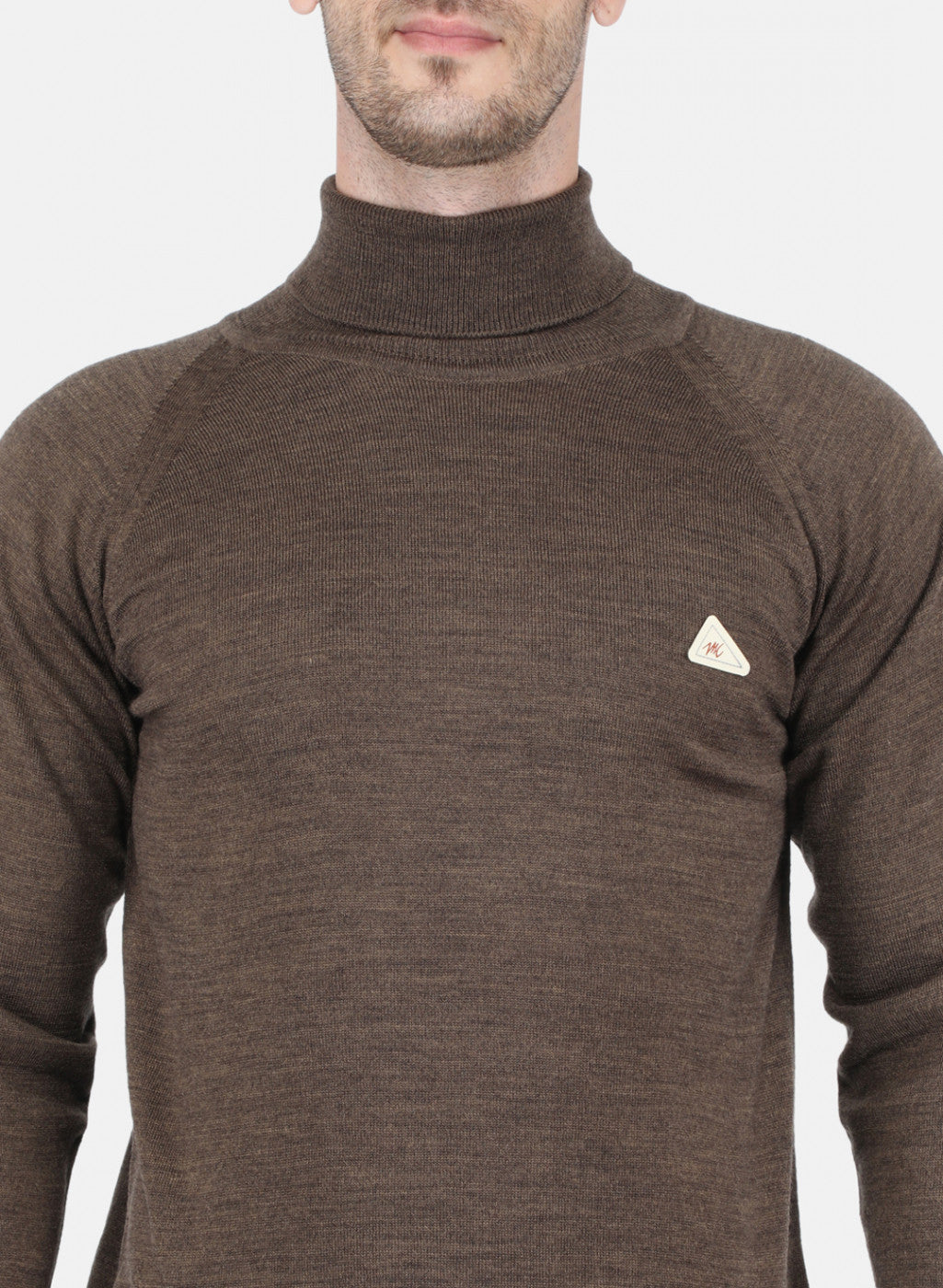 Men Brown Solid Pullover