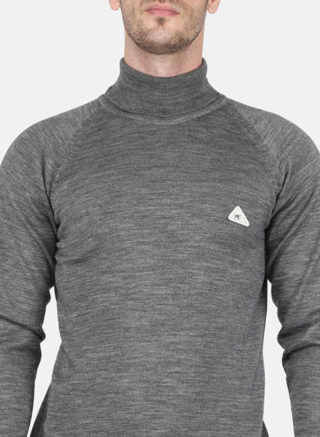 Men Dark Grey Solid Pullover