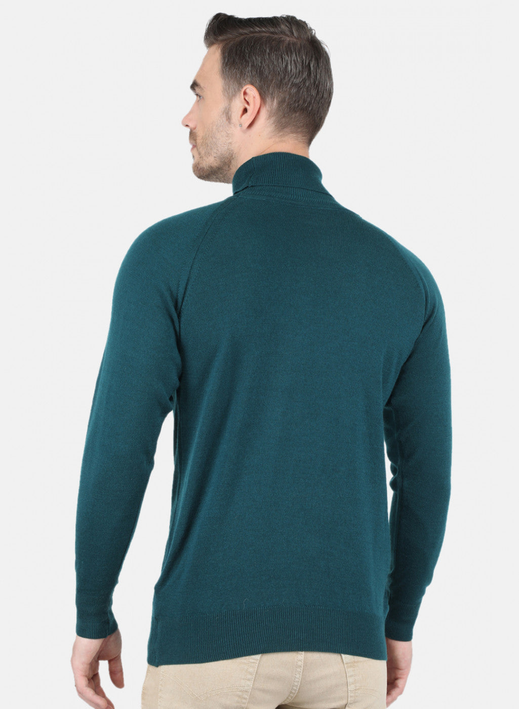 Men Green Solid Pullover