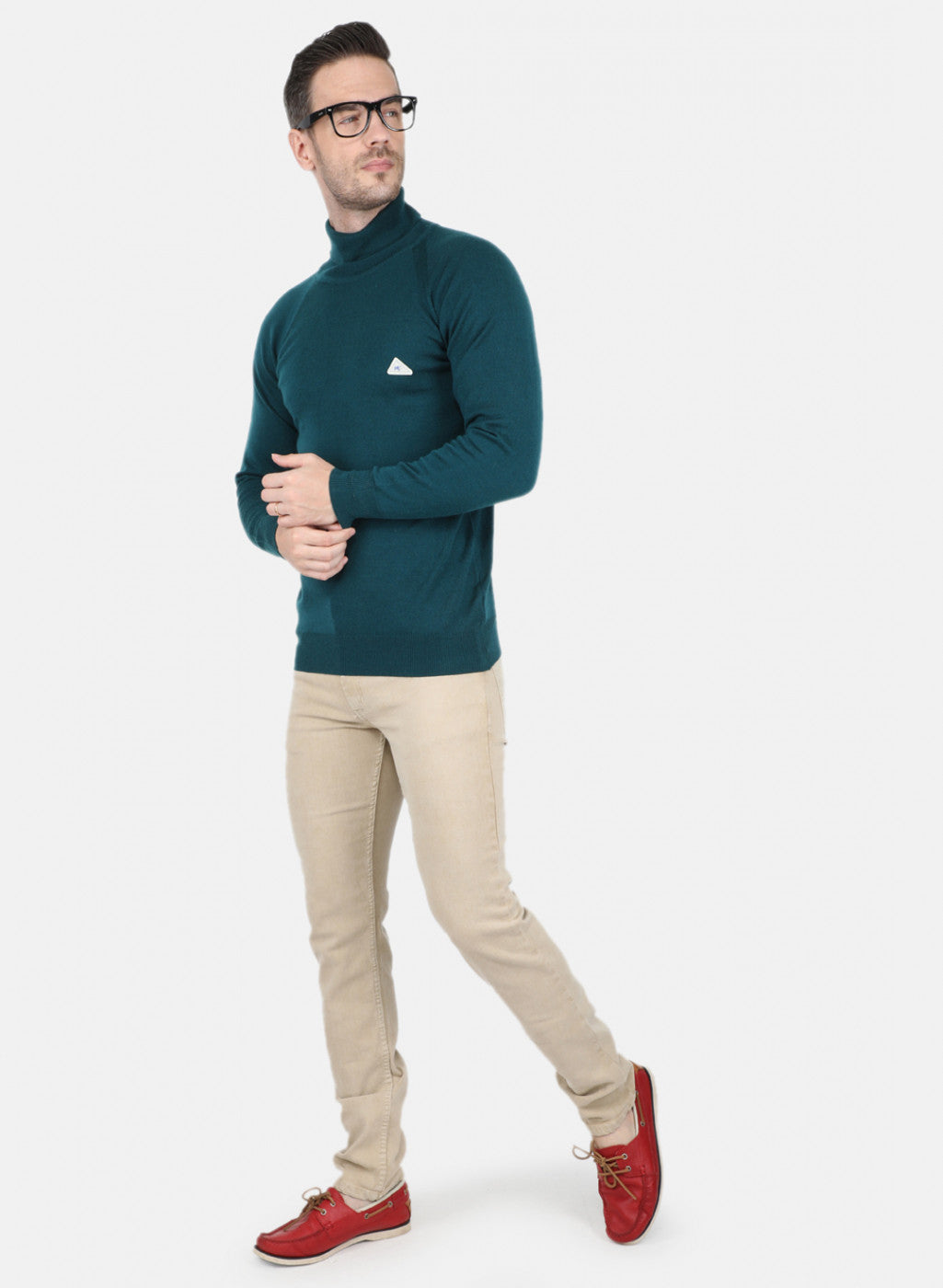 Men Green Solid Pullover