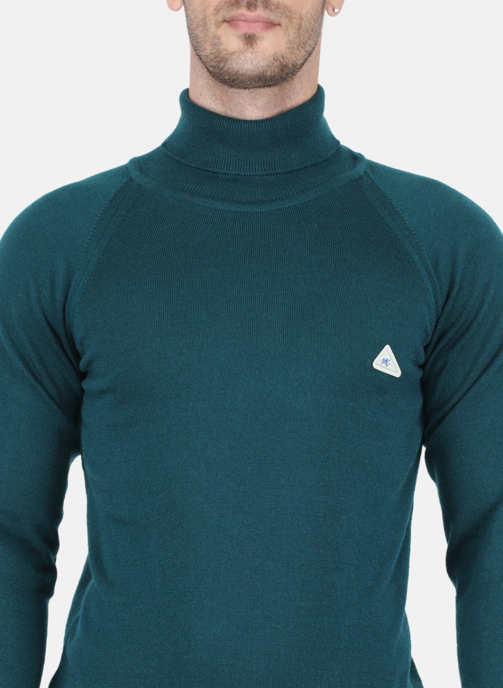 Men Green Solid Pullover