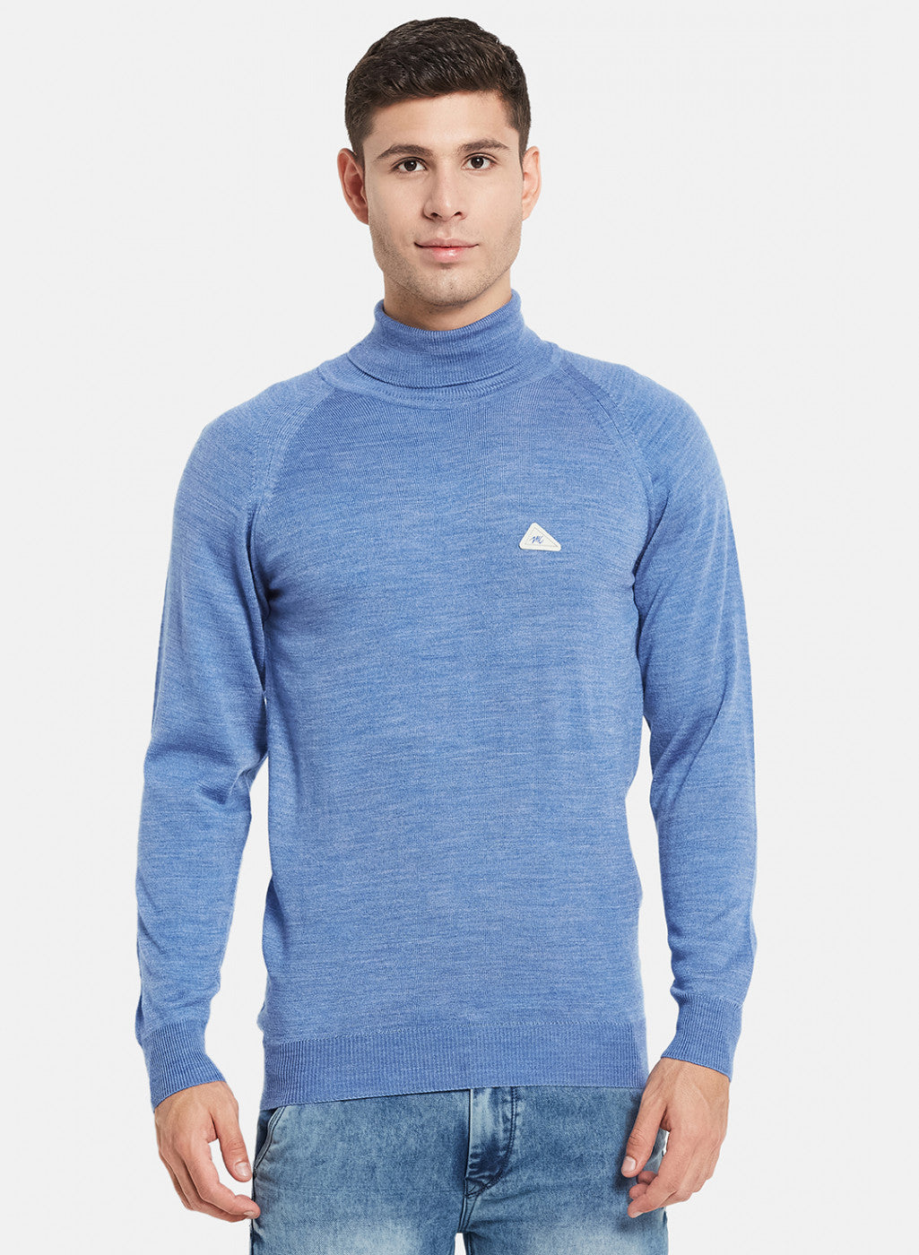 Men Blue Solid Pullover